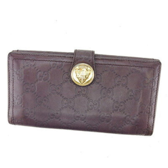 Gucci long Wallet crest Guccissima brown leather - Picture 1 of 6